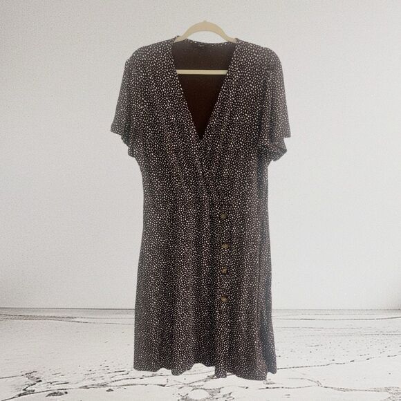 ✨Next Polka Dot Brown and Cream Mini Sz 20 Dress✨ - Picture 1 of 9